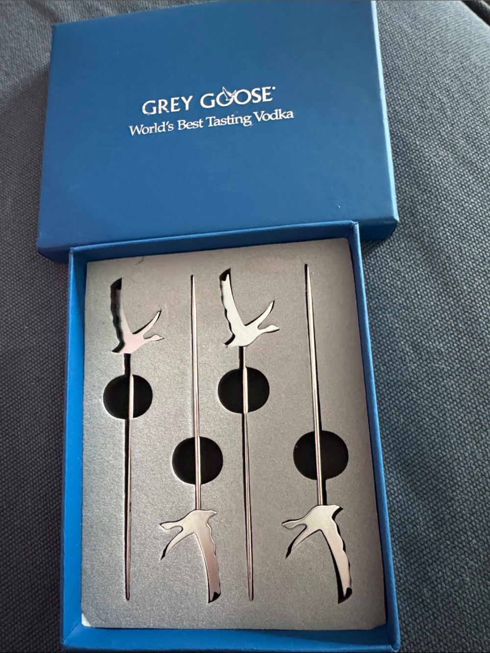Grey Goose Blue Cocktail Picks - Box of 4 + 3 Single ~ New